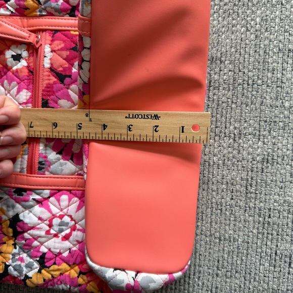 Vera Bradley Pink Floral Coral Quilted Tote Bag Purse Shoulder Bag - Picture 9 of 9